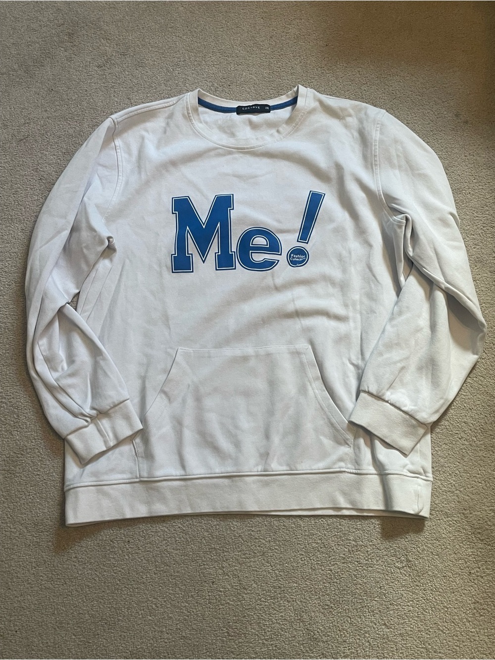 Coctave white sweatshirt with pockets and blue writing